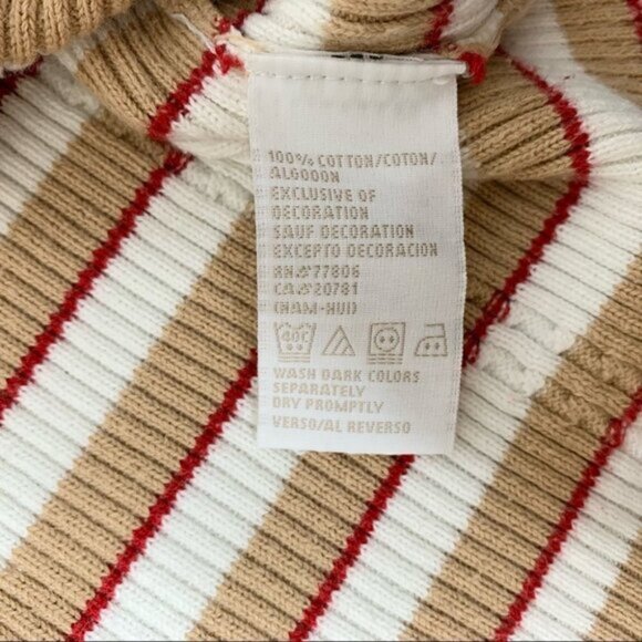 Tommy Hilfiger Women's Stripe Sweater V-neck Pullover Vintage 2000 Preppy Size M - Picture 14 of 16